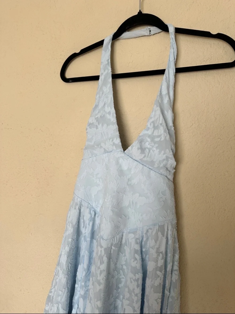 HOUSE OF CB Arietta Floral Jacquard Plunge Halter Neck Dress Sz M A-C NWOT $289 - Picture 14 of 16